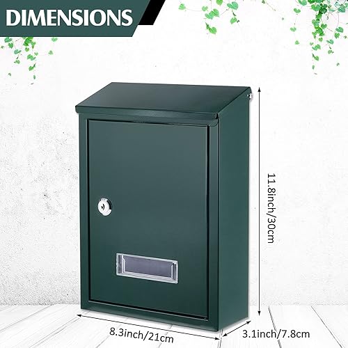 Miniatura 3 de Amylove Buzones de correo resistentes a la intemperie con cerradura de llave, buzón de metal con bloqueo de seguridad con ranura para exterior, gran