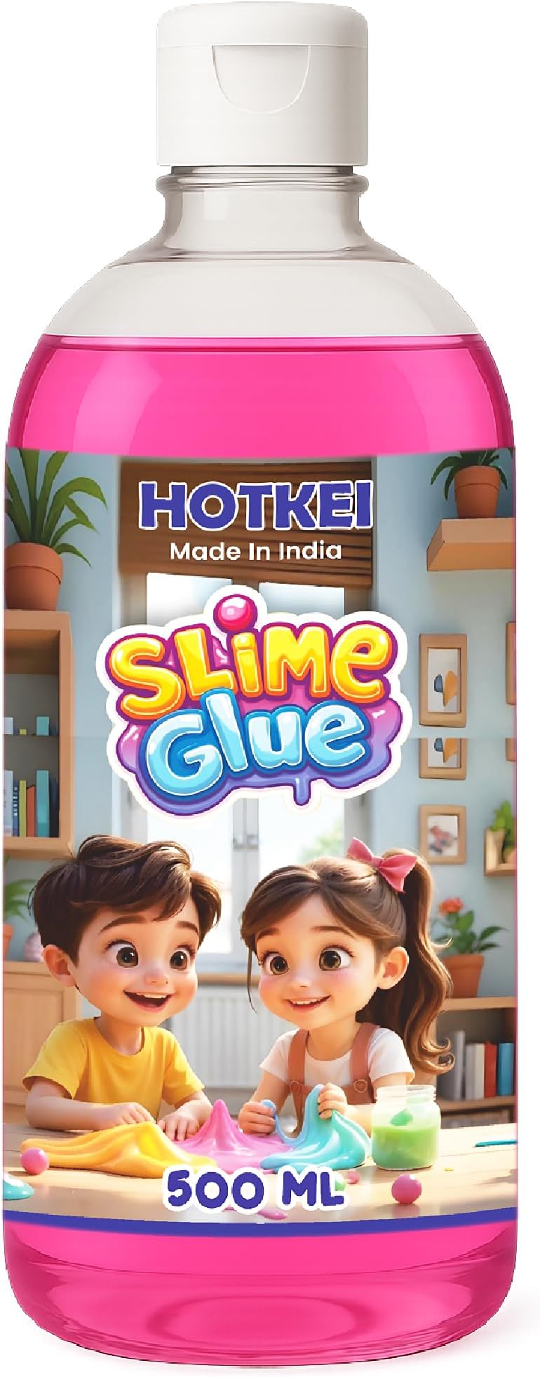 500 ml Pink Slime Glue DIY Magic Jelly Putty Toy for Slime Making Maker kit Set Liquid Gel Games Birthday Gift Toys for Boys Girls Kids for Making Slimes at Home 3 to 10 Years