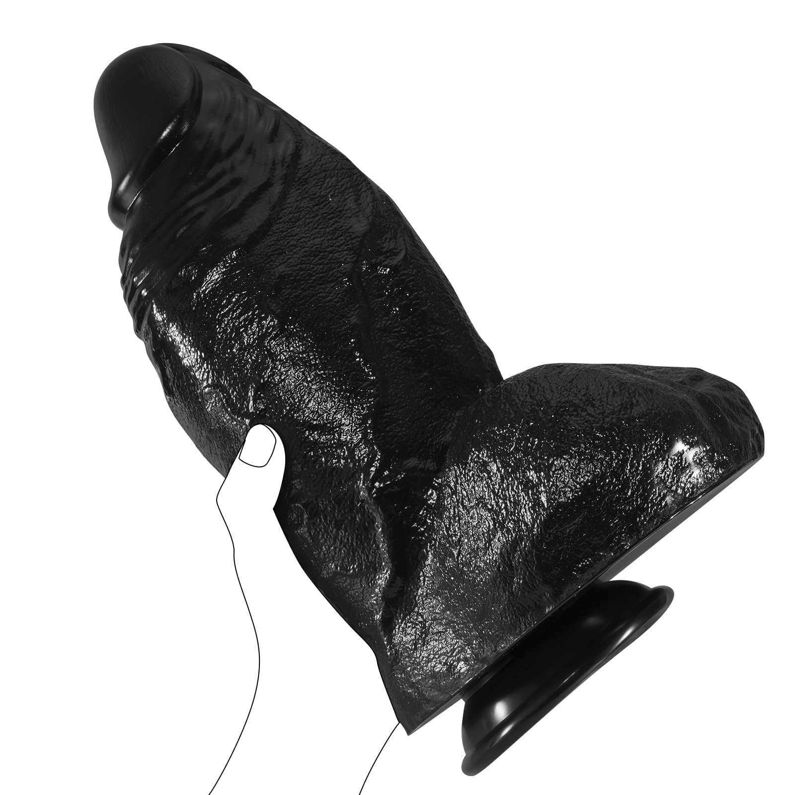 Gode Réaliste Large, Enorme Godemichets Épais avec Realiste Veines et Texture Peau Ridée, Gros Diametre Sextoyse pour Femmes Hommes (27,5 * 10,4CM)