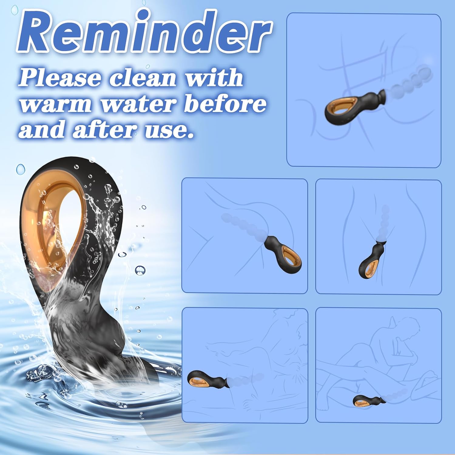 Vibrating Anal Beads Butt Plug, Auknut Rechargeable Flexible Butt Plug Prostate Massager with 10 Vibration Modes Anal Toys, Silicone Anal Beads with Pull Ring Design, Anal Toy for Men Women Couple
