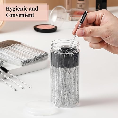 Miniatura 3 de 300 cepillos desechables de pestañas con 1 recipiente de repuesto, varitas de rímel para accesorios de maquillaje de pestañas de ojos, carretes para