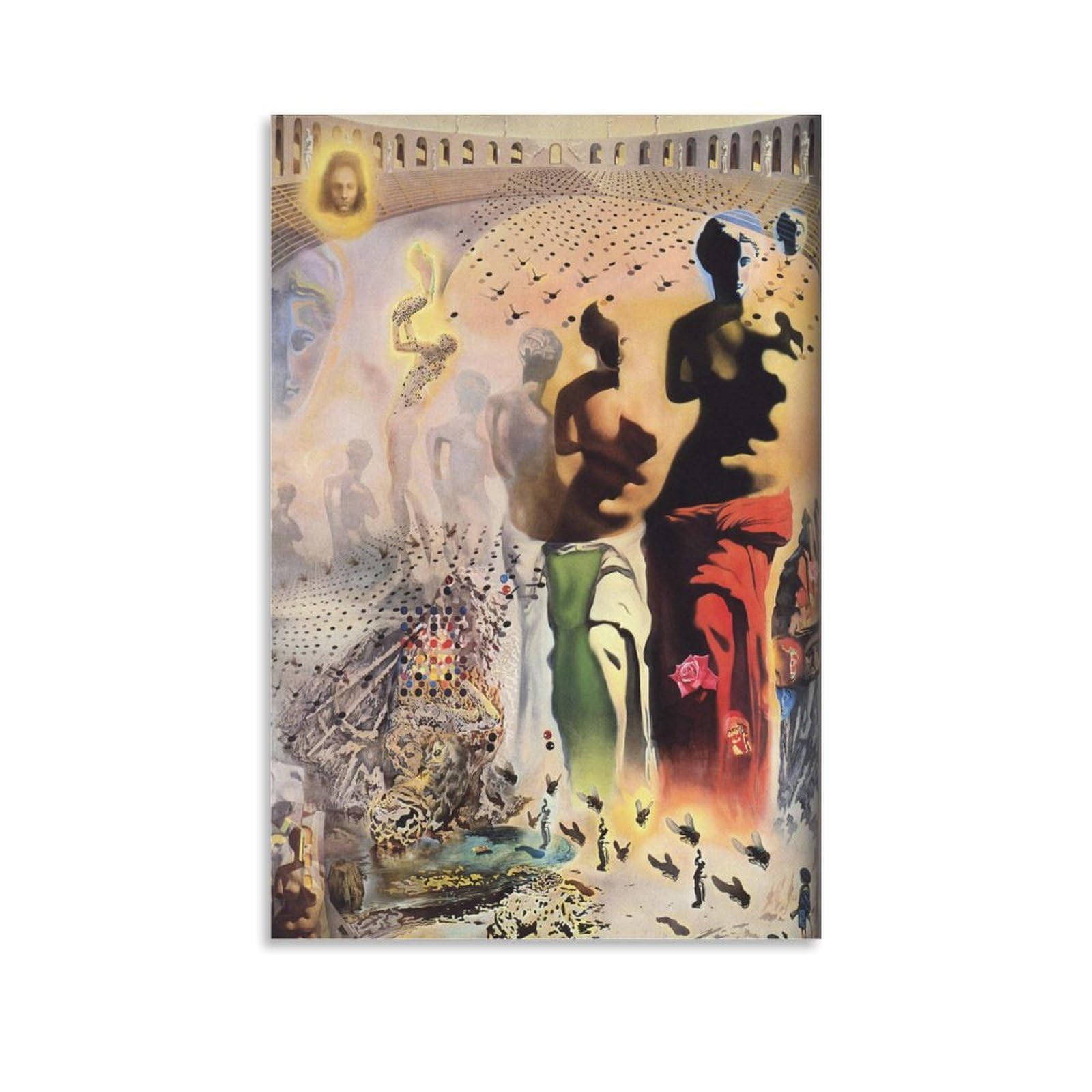 Hbeoop Unframe-Style Salvador Dali Famous Paint (The Hallucinogenic Toreador) Print Poster Canvas Wall Art Decorative Bedroom Modern Home Print Picture Artworkss 16X24inch(40X60cm)