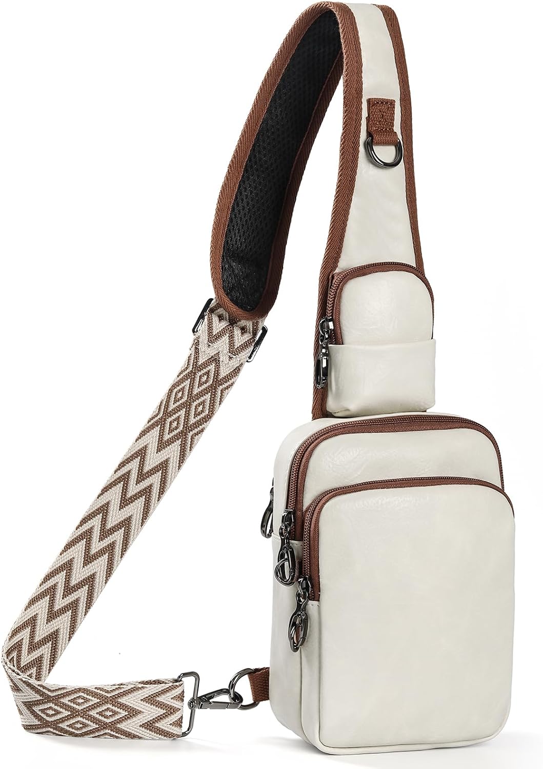 VADOO Sling Bag, Crossbody Bag with Anti-Theft Zipper & RFID Blocking for Travel Vegan Leather Crossbody Bags for Women