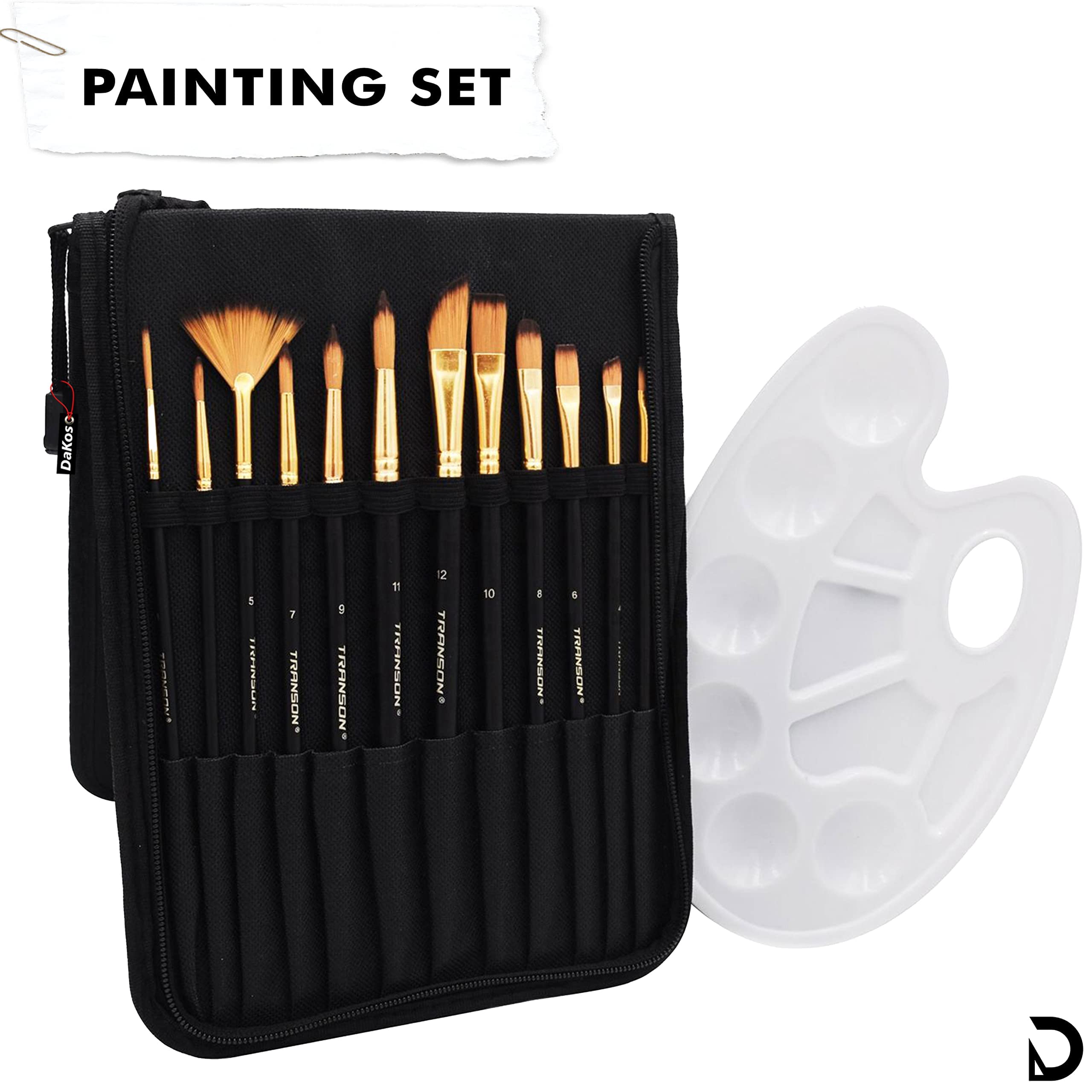 DaKos Painting Tools, Yellow Sponge, Yellow Sponge Dabber, Water Brush, Painting Kit, Painting Brush Kit, Paint Brush Set, 21 pcs. of Painting Tools for Art & Craft (Combo of - Sponges and Painting Kit) 1