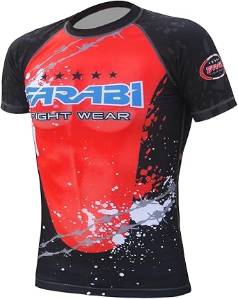 Farabi Sports MMA Rash Guard Compression Top, Gym Training Body Armour, BJJ Base Layer Top, MMA Boxing Kickboxing Training Top