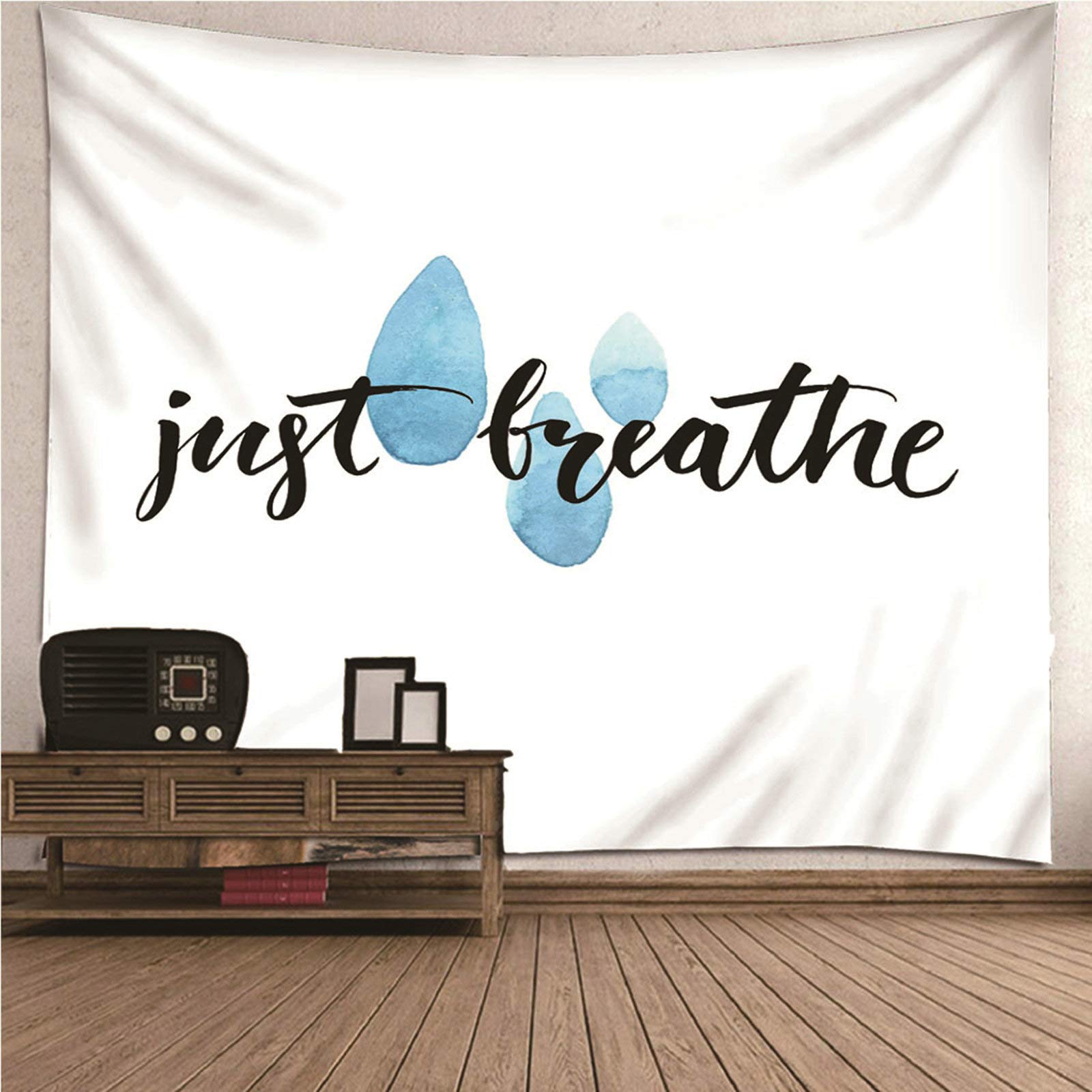 Tapiz de pared lavable en poliéster con impresión 3D blanca y negra de 150x130 cm
