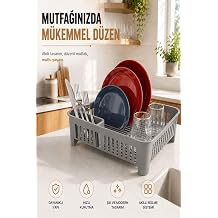 Sas Haus Bula kl k Tezgah  st  Tabak Bardak Kurutmal k Plastik Bula k Sepeti 33x41 cm Gri S-10567