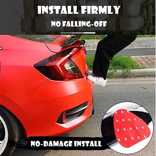 Miniatura 5 de Alerón trasero para maletero de 52.3 pulgadas, estilo GT JDM, alerón compatible con alerón universal de carreras de automóviles, ligero negro