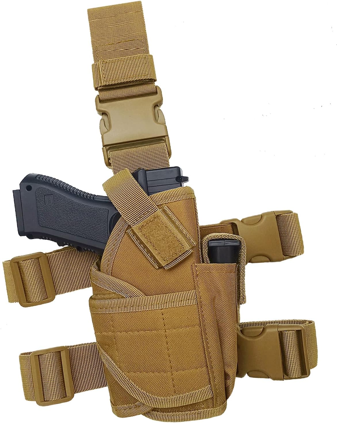 Tactical Pistol Thigh Gun Holster, Drop Leg Holster, Right Hand Adjustable