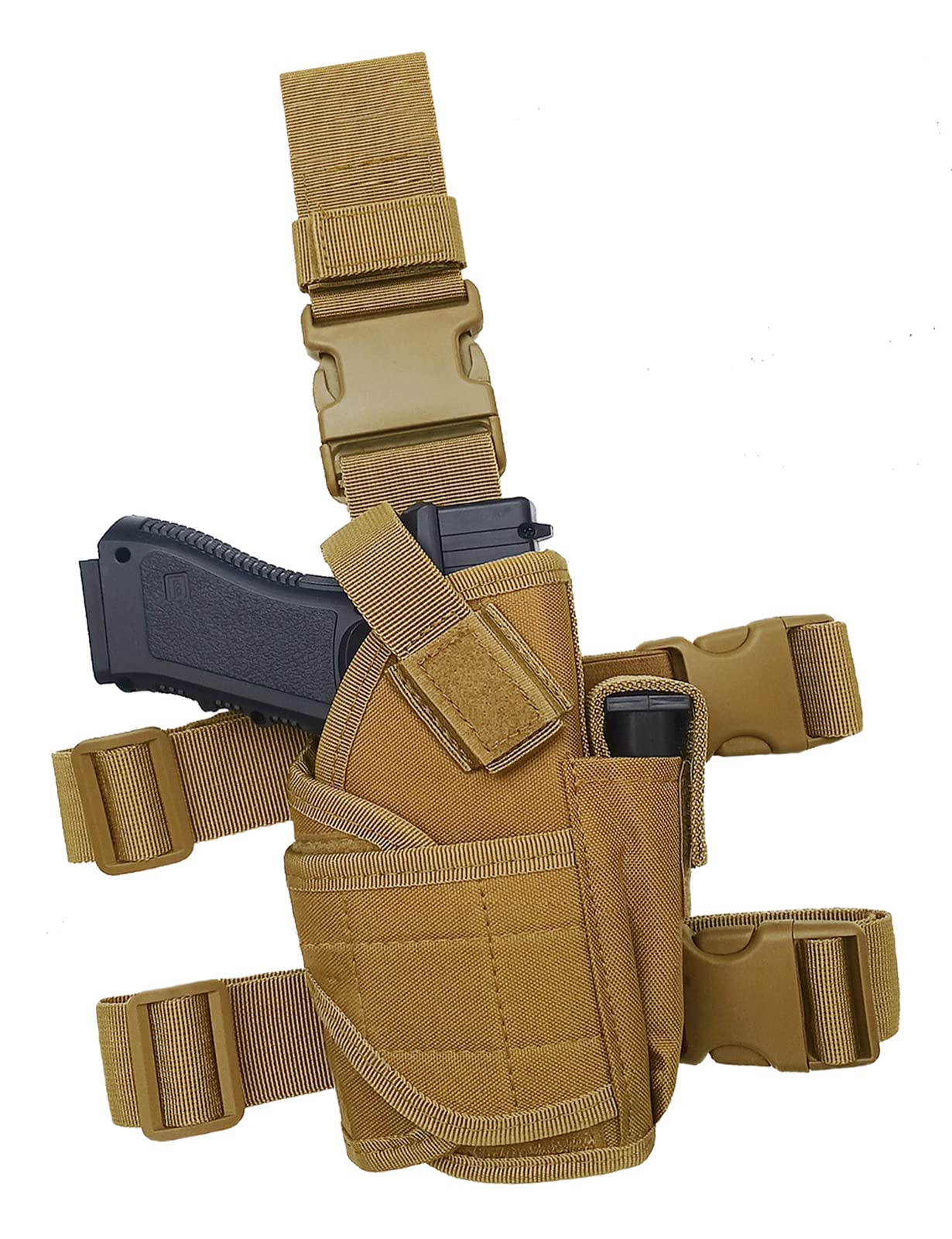 Tactical Pistol Thigh Gun Holster, Drop Leg Holster, Right Hand Adjustable