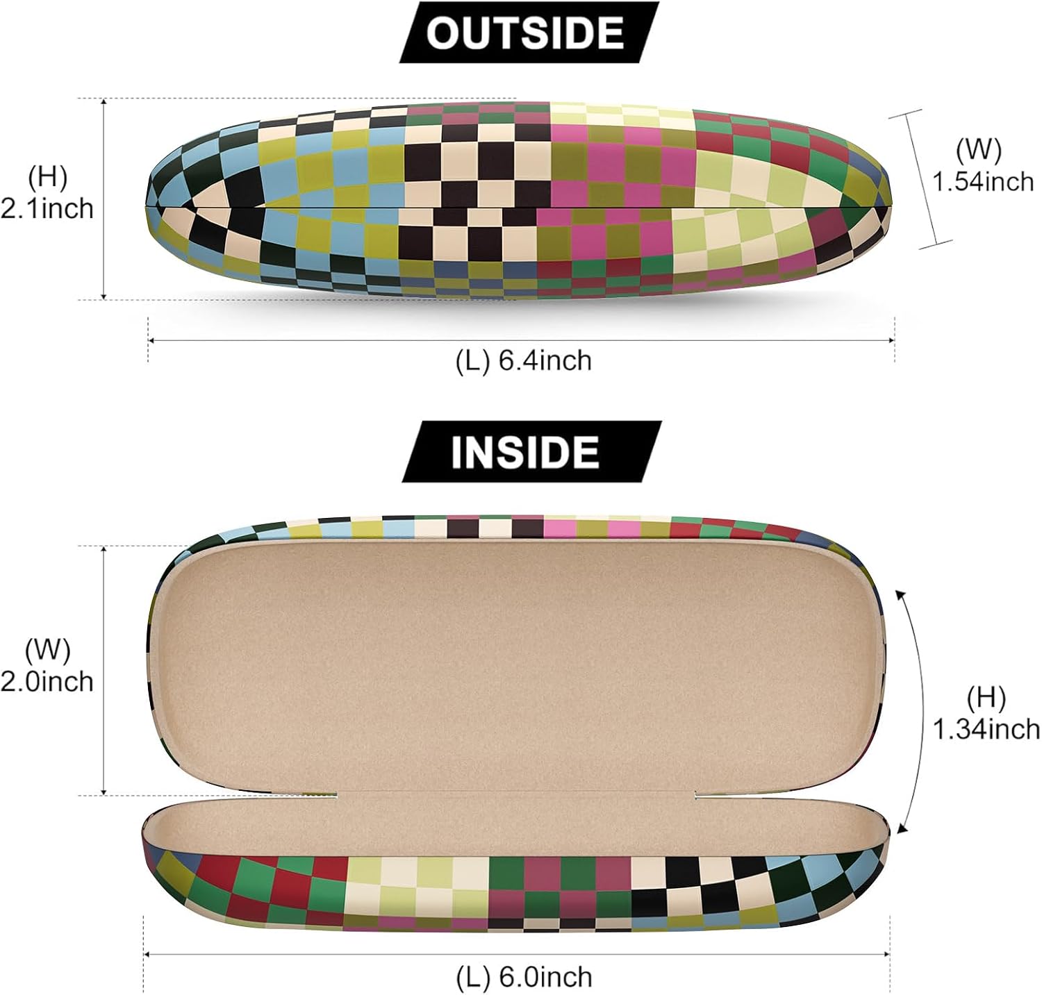 Eyeglasses Case, Hard Shell Protective Case for Glasses, Unisex for Women Men image 2