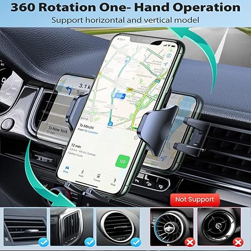 Miniatura 3 de Soporte para teléfono de automóvil, soporte para teléfono celular con ventilación de aire, soporte para automóvil, seguro y estable, soporte