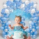 Party Propz Blue Balloons for Decorations - Huge 85 Pcs Frozen Theme Balloons For Decorations | Birthday Decoration Items for Kids | Birthday Balloon Decoration Set | frozen balloons gallery image