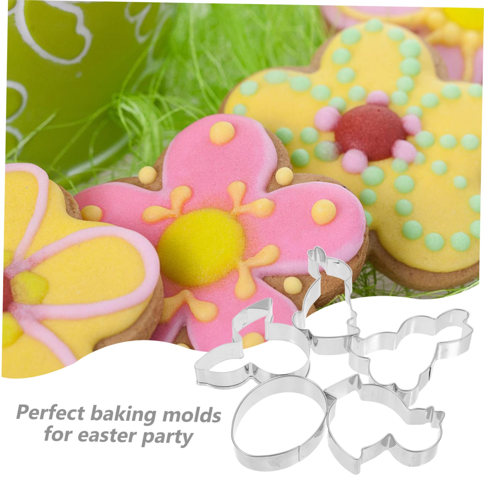 Abaodam 20piezas Cortadores De Galletas De Conejo y Para Pascua Moldes De Inoxidable Para Decoraciones De Fiesta De Pascua y Postres