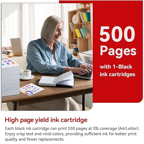 Miniatura 3 de 245XL - Cartucho de tinta compatible con Canon 245XL, repuesto de tinta negra para Canon 245243, compatible con MX490 TS202 MG2522 TR4520 MX492