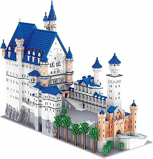 Architecture New Swan Stone Castle Model Building Blocks,11810 Pieces Mini Miniature Bricks German European Castle Landmark Modular Construction Set,Gift for Adult Kids