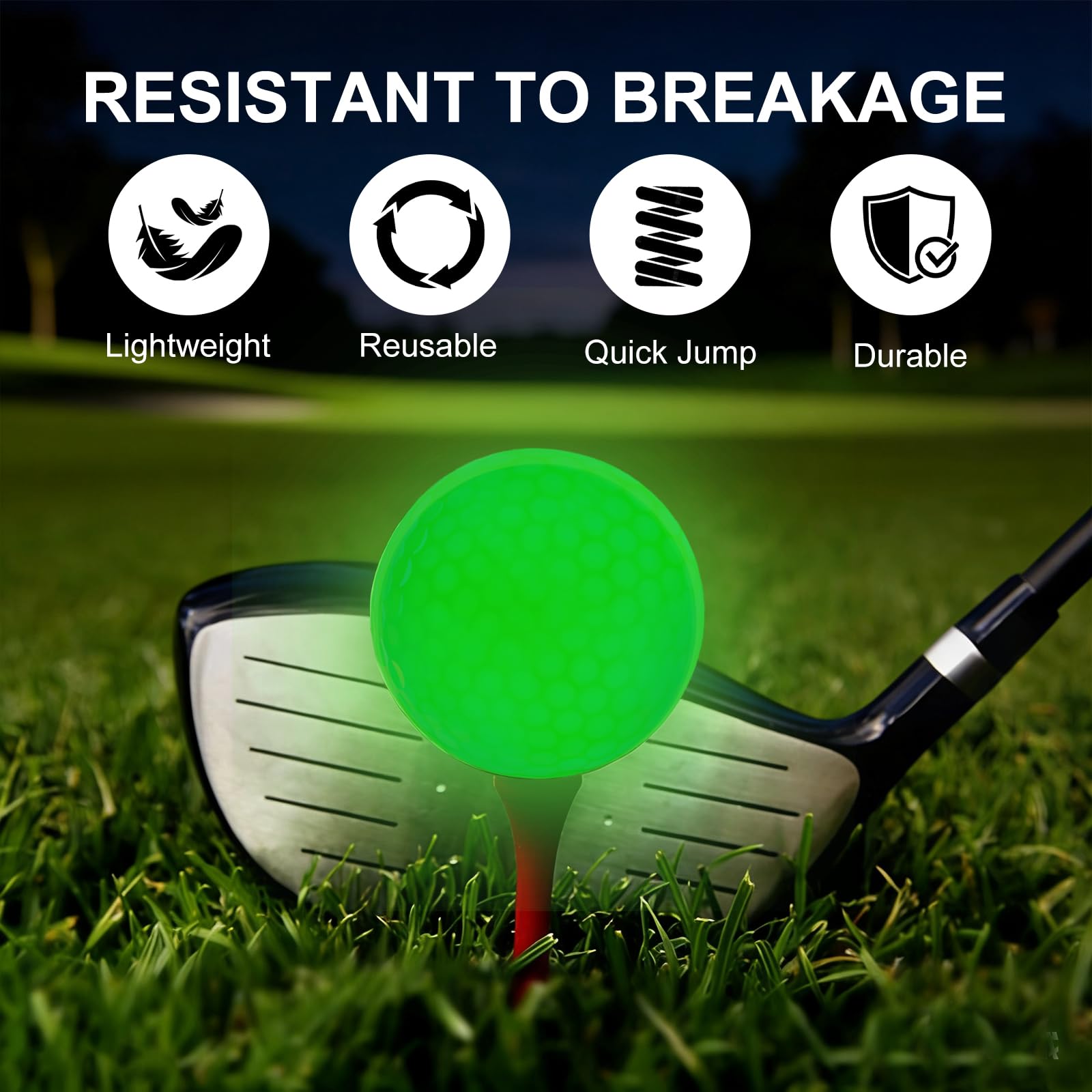 Flintronic 3/6PCS Pelotas De Golf LED Luminosas Portátiles, Juego Bolas de Entrenamiento Set