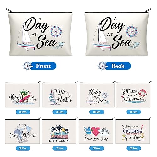 Miniatura 4 de Silkfly 16 bolsas de cosméticos para vacaciones de crucero, bolsa de maquillaje de crucero, artículos esenciales para cruceros, accesorios de