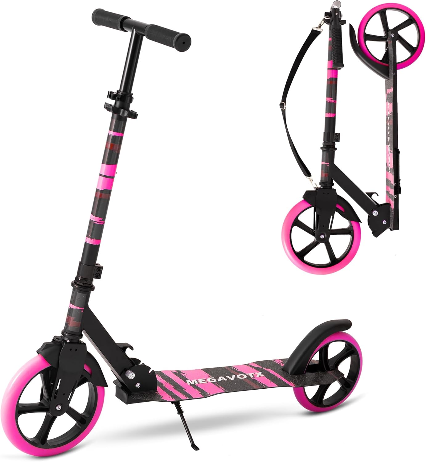 Foldable Kids Scooter with 9/8 inch Sturdy Wheels - Scooters for Kids, Teens, Adults Ages 8+, Adjustable Handlebar, Gift for Boys&Girls, 220lbs Max Load Capacity, Bearing ABEC7