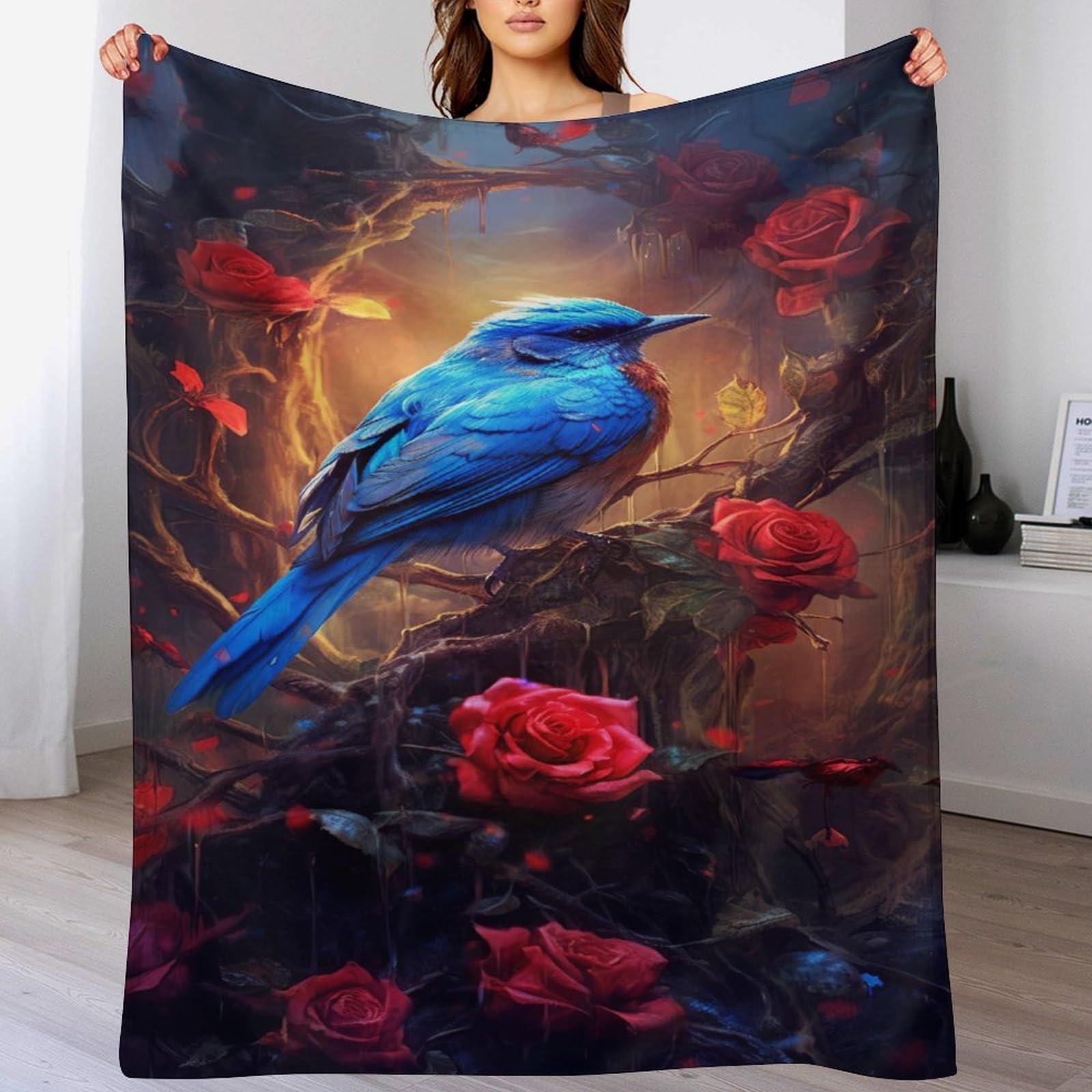 Couvertures en oiseau mignon plaid haut de gamme 100% flanelle super douce