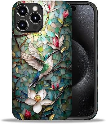 DAIZAG iPhone 16 Pro Max Case, Beautiful Colorful Bird Full Pattern Plastic Soft TPU Case with Double Protection Corners