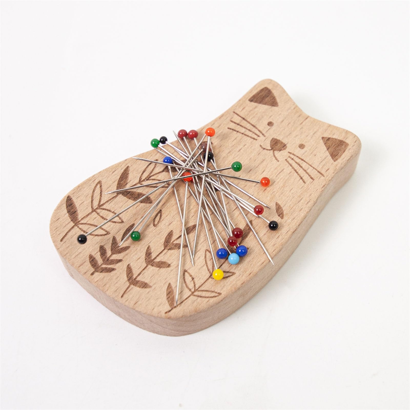 Puntaspilli in legno con 100 spille da cucito per sartoria cucito puntaspilli con 38 mm lungo dritto quilting pin
