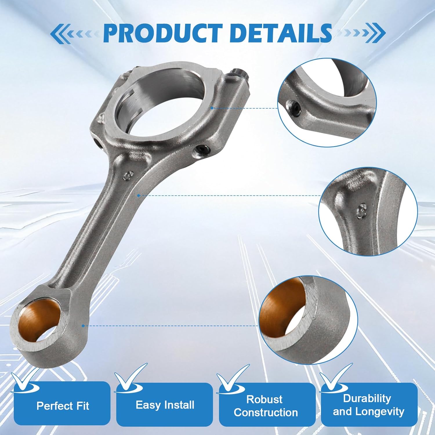 4pcs Engine Connecting Rods 23510-2G540 23510-2G500 23510-2G520 for Kia Sorento Sportage Hyundai Sonata 2.4L 2011-2020