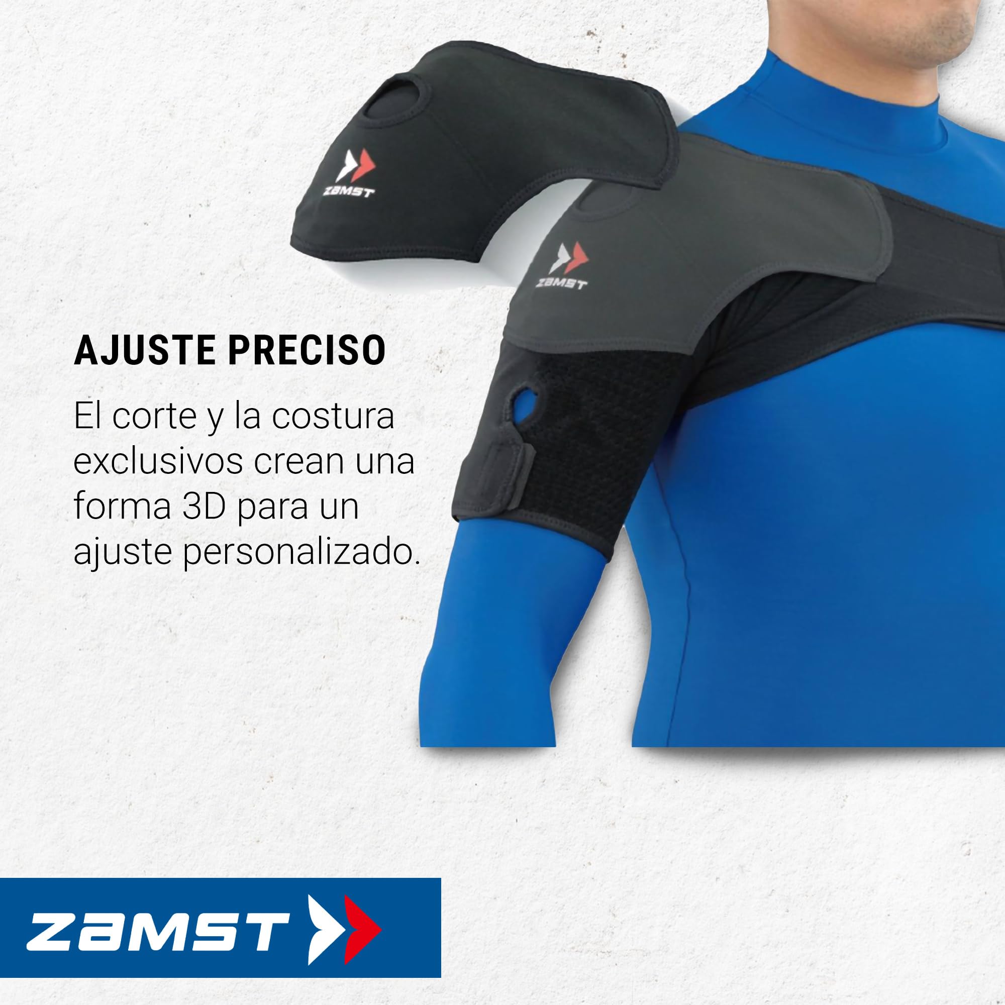 Zamst Shoulder Wrap - Hombrera de Compresión para el Alivio del Dolor, Estabilización Dinámica para la Sujeción del Hombro, Hombreras Deportivas para Rugby, Tenis, Golf y Lesiones - M