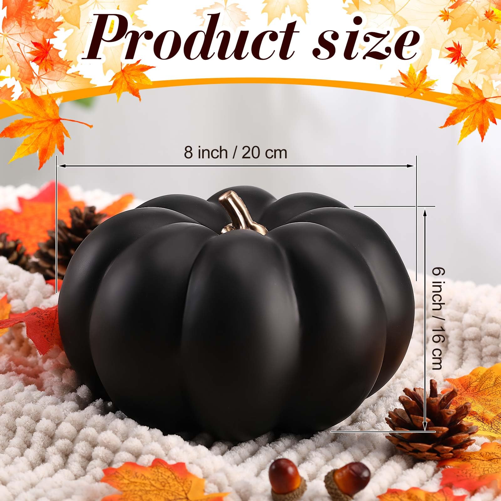 Liliful 8 Inch Large Foam Artificial Pumpkins Fall Harvest Big Fake Pumpkin Decor for Fall Autumn Halloween Thanksgiving Table Home Seasonal Holiday Decor