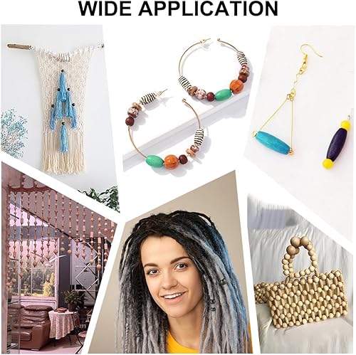 Miniatura 5 de PH PandaHall 480 cuentas de madera negra, 4 estilos de cuentas de madera natural teñidas, cuentas espaciadoras de madera redondasovaladas, cuentas