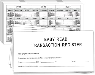 6"×3" Check Registers for Personal Checkbook - Blank Ledger Transaction Registers for Personal or Business Bank, Saving Account, Deposit & Credit Card (12)