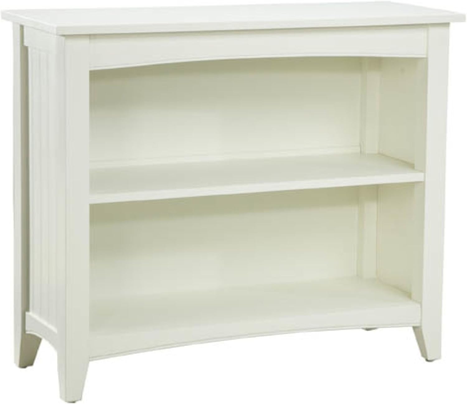 Shaker Cottage Bookcase, Ivory - Office Storage Organizer with Two Fixed Shelves, Coordinates with Desk and Tall Bookcase, Easy Assembly, Non-Adjustable Shelf, Ideal for Home or Office