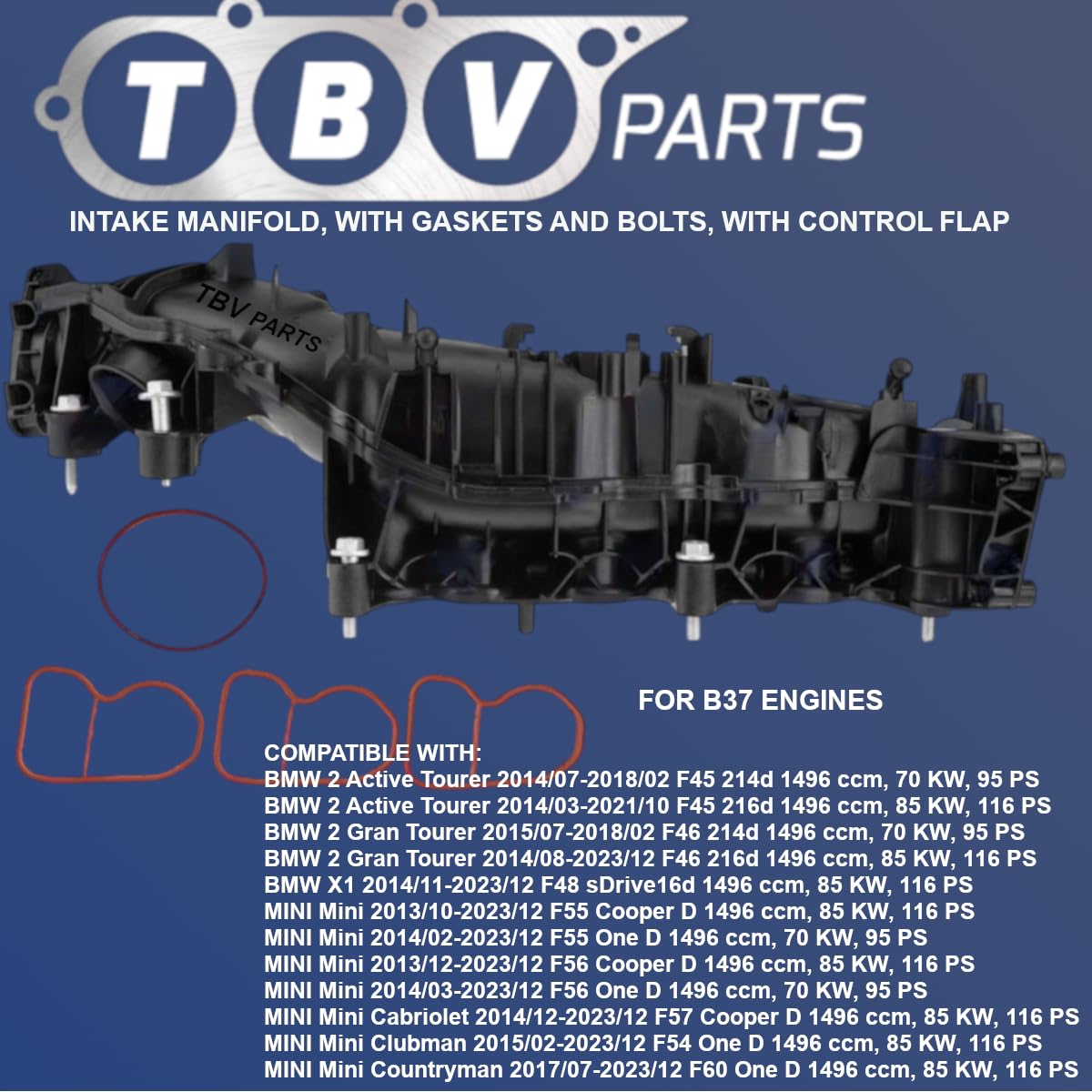 Ansaugkrümmer D F55 F56 B37 11618513855 8593972 11618593972 11618596905 8596905 Ansaugkrümmermodul für X1 F48 16D 2014. , X2 F 39 16D 2018