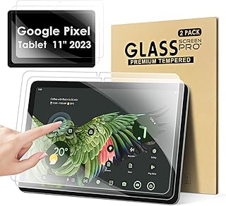 DETUOSI 【2 PACK】 Screen Protector for Google Pixel Tablet 11" 2023, Ultra-Clear/Case-Friendly/Touch Sensitive/Bubble Free/Anti-Scratch Screen Tempered Glass Mica para Google Pixel Tablet 11 inch 2023