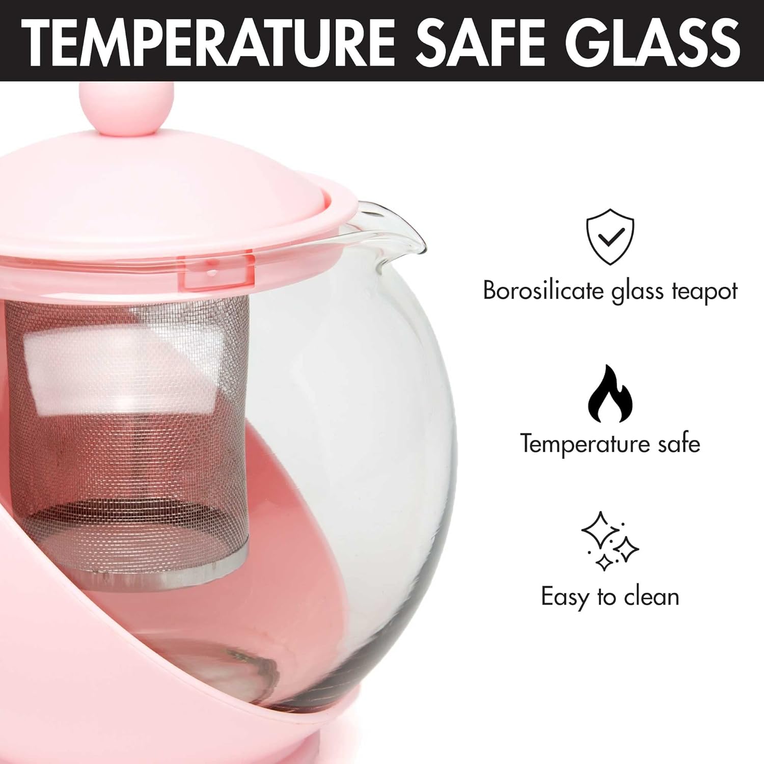 Buу 1 gеt 1 Primula Half Moon Teapot with Removable Infuser, Borosilicate Glass Tea Maker, Stainless Steel Filter, Dishwasher Safe, 40-Ounce, Pink