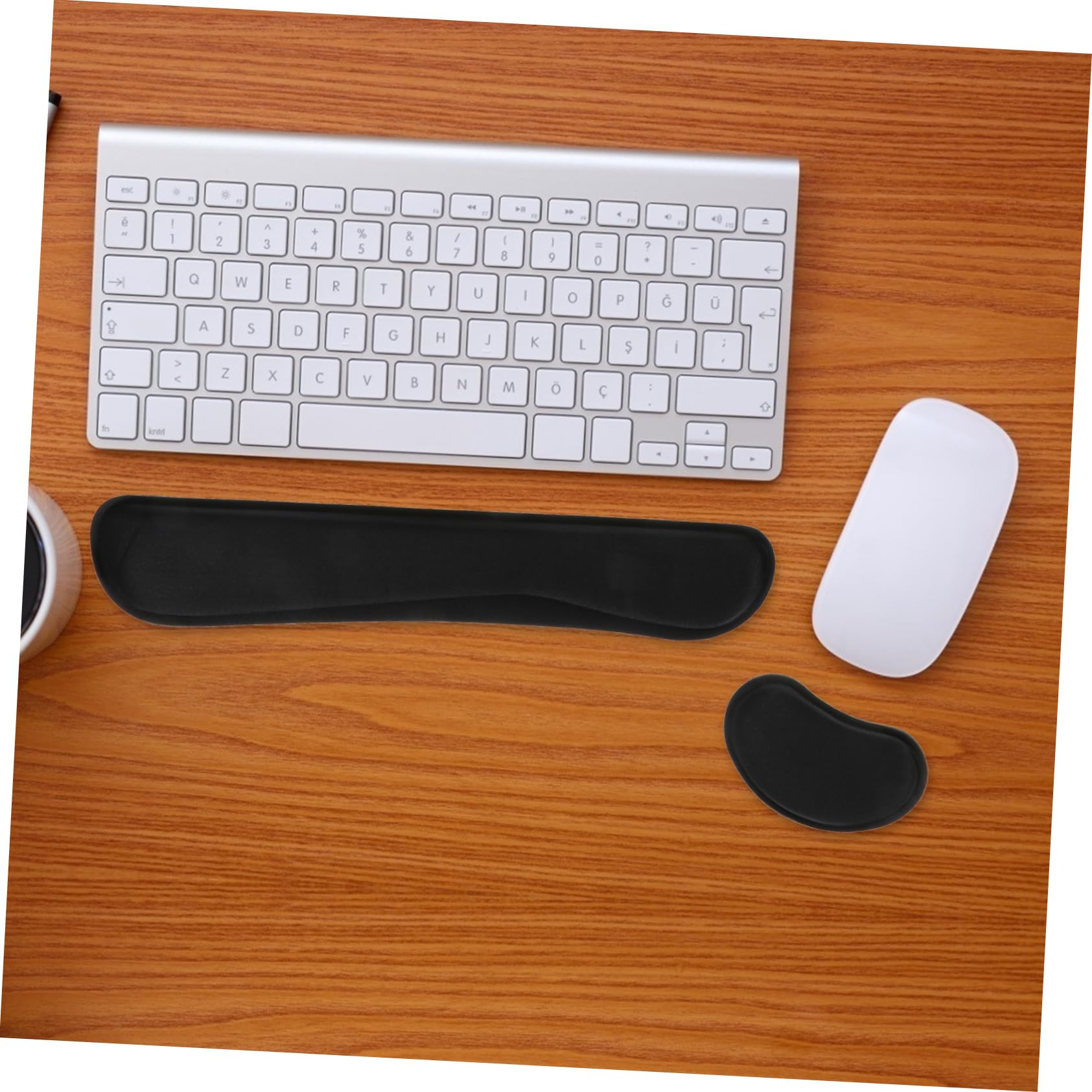 MAGICLULU 3sätze Memory Foam Handballenauflage Set Ergonomische Und Mausunterlage Für Bequemen Rutschfeste Unterseite Für Büro Und Gaming Unterstützt Handgelenke Und Verbessert Die
