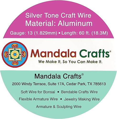 Vista 411 de Mandala Crafts Alambre de aluminio anodizado de calibre 8 para hacer joyas, alambre gris flexible de color de 32 pies, flexible y flexible