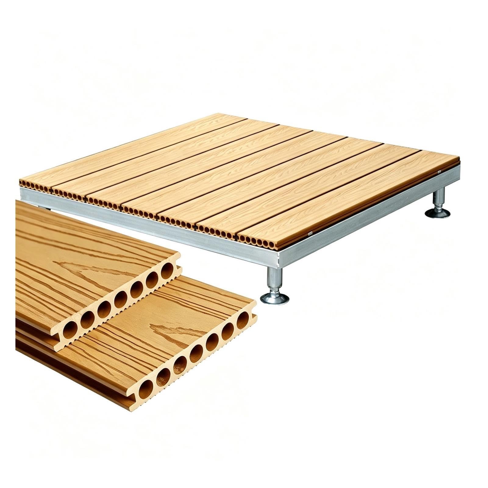 Plataforma de Terraza Prefabricada de Composite, Altura Ajustable, Modular