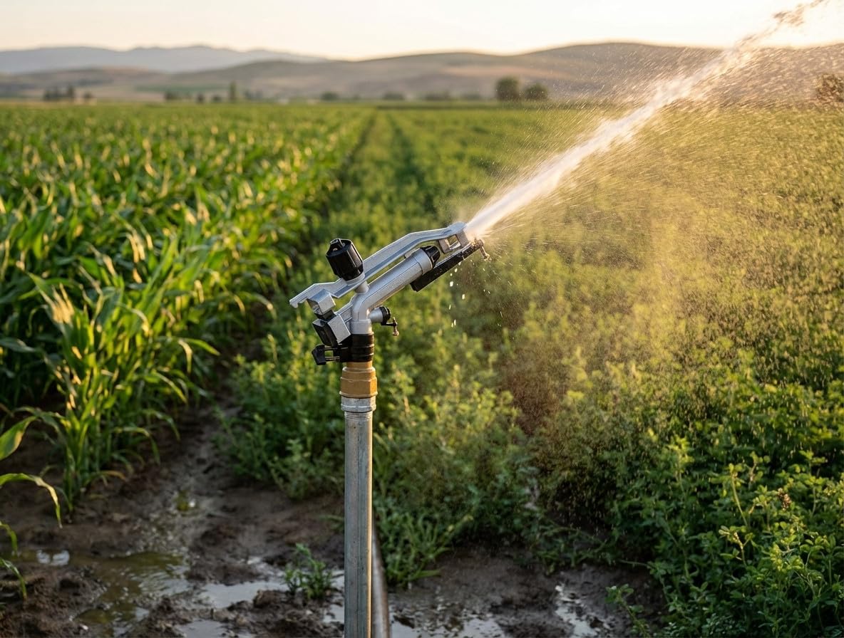 IRRIGATORE DI IRRIGAZIONE AGRICOLA Twink 1 1/2". Angolo di irrigazione Regolabile da 0 a 360º. Gamma da 16 a 29 MTS. Pressione di lavoro da 1,5 a 5 Bar. Collegamento 1 1/2" Femmina