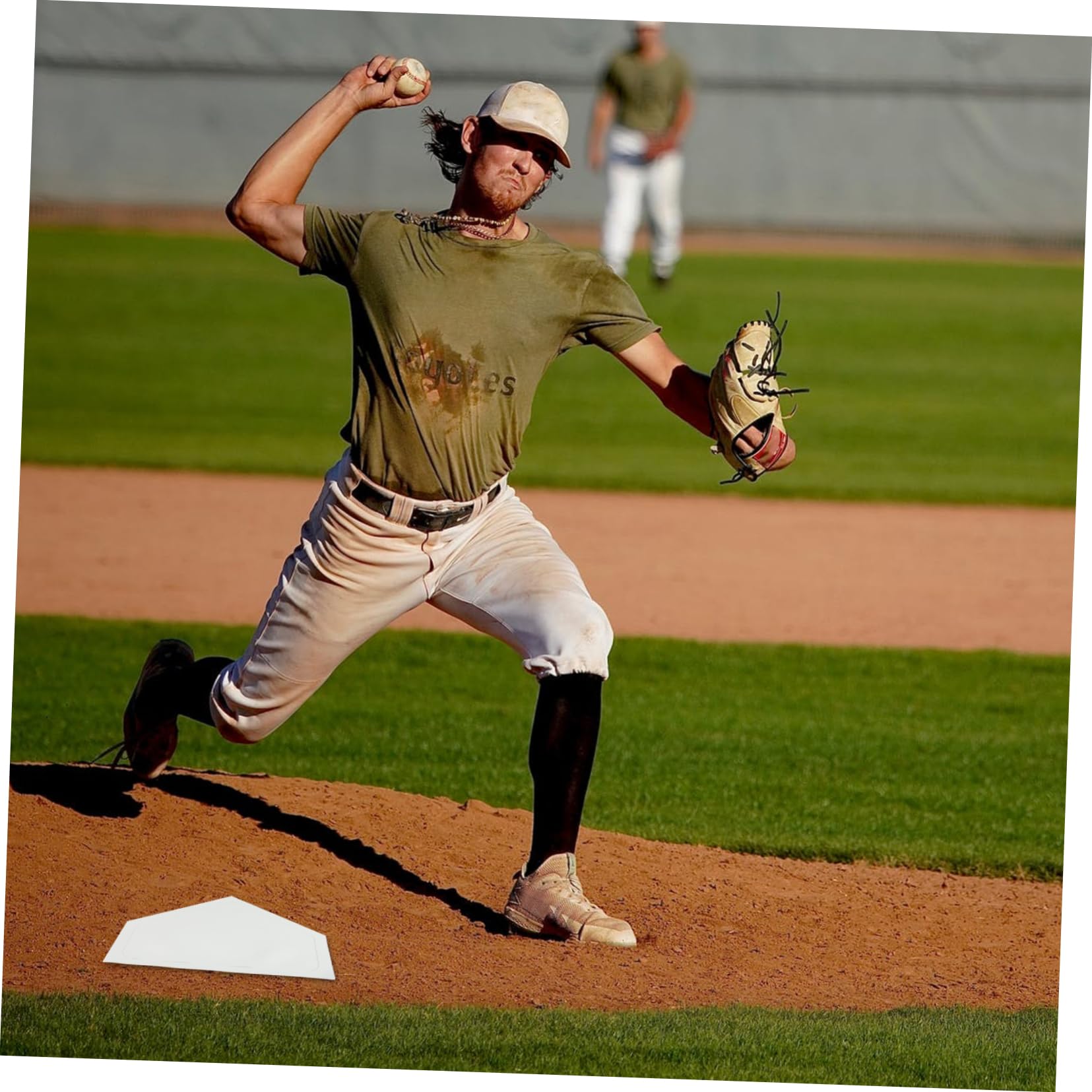 Gogogmee 5pcs Baseball Base Non- Rubber Home Plates for Easy Setup Bases for Kickball Softball and Baseball Practice Portable and Weather Resistant Mat