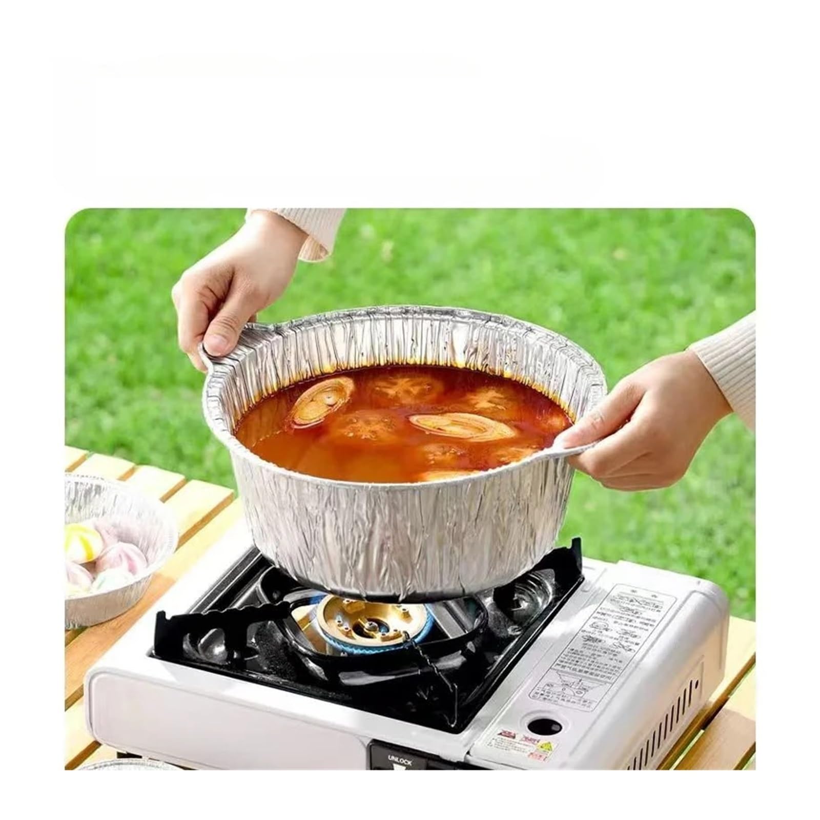 10 set di pentole usa e getta in foglio alluminio con coperchi Per Cucina | Teglie da forno all'aperto Contenitori for alimenti Torrefazione Conservazione della cottura