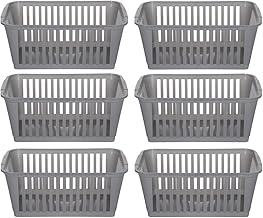 25 cm Silver Plastic Handy Basket Storage Basket - Pack of 6