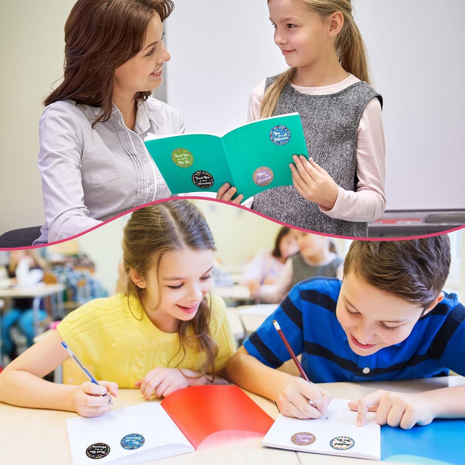 1000 Pcs Kudos Appreciation Stickers Retro You are Awesome Thanks for Being Amazing You Make a Difference Envelope Seals for Graduation Employees Nurses Teacher Appreciation(Confetti Style) - Image 3