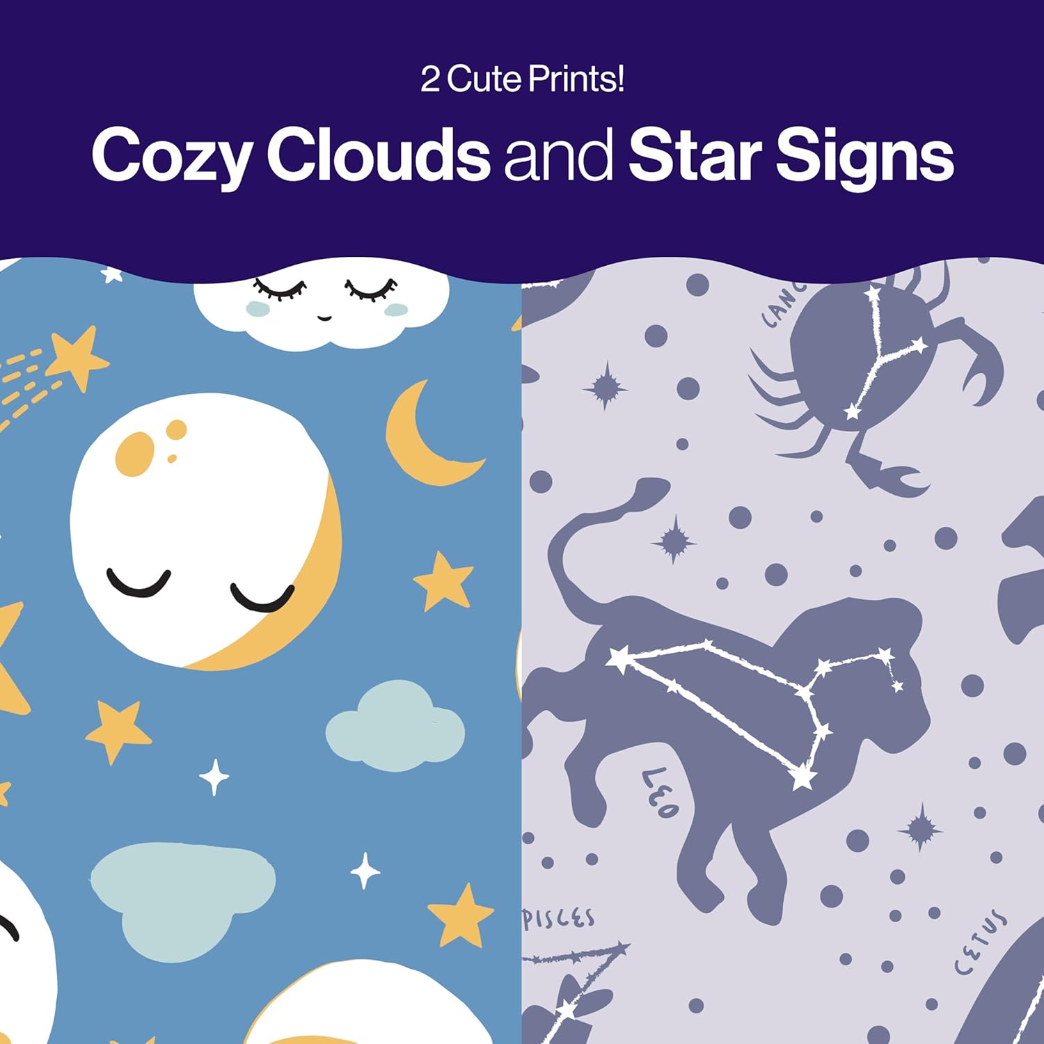 Clean Conscious™ Overnight Diapers | Up to 12 Hours of Protection | Hypoallergenic + Fragrance Free | Cozy Cloud + Star Signs | Size 6, 34 Count Club Box - Image 5