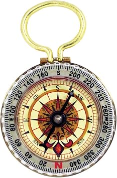 SE Glow-in-the-Dark Brass Compass - CC50B