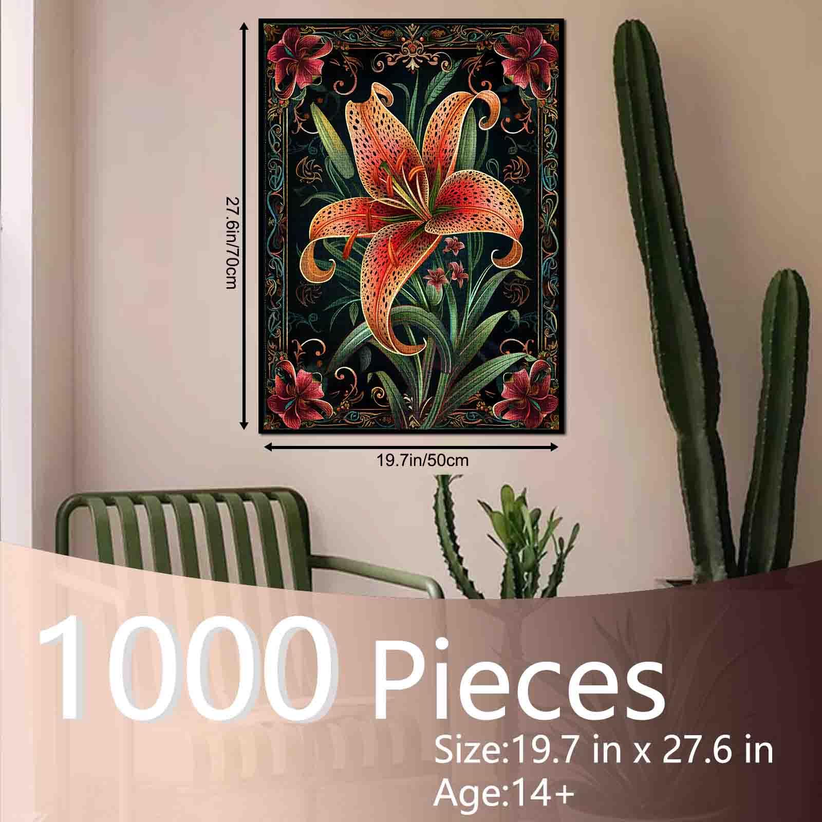 Amazon | ユリの花のジグソーパズル 大人用 1000ピース、ロシアンパ