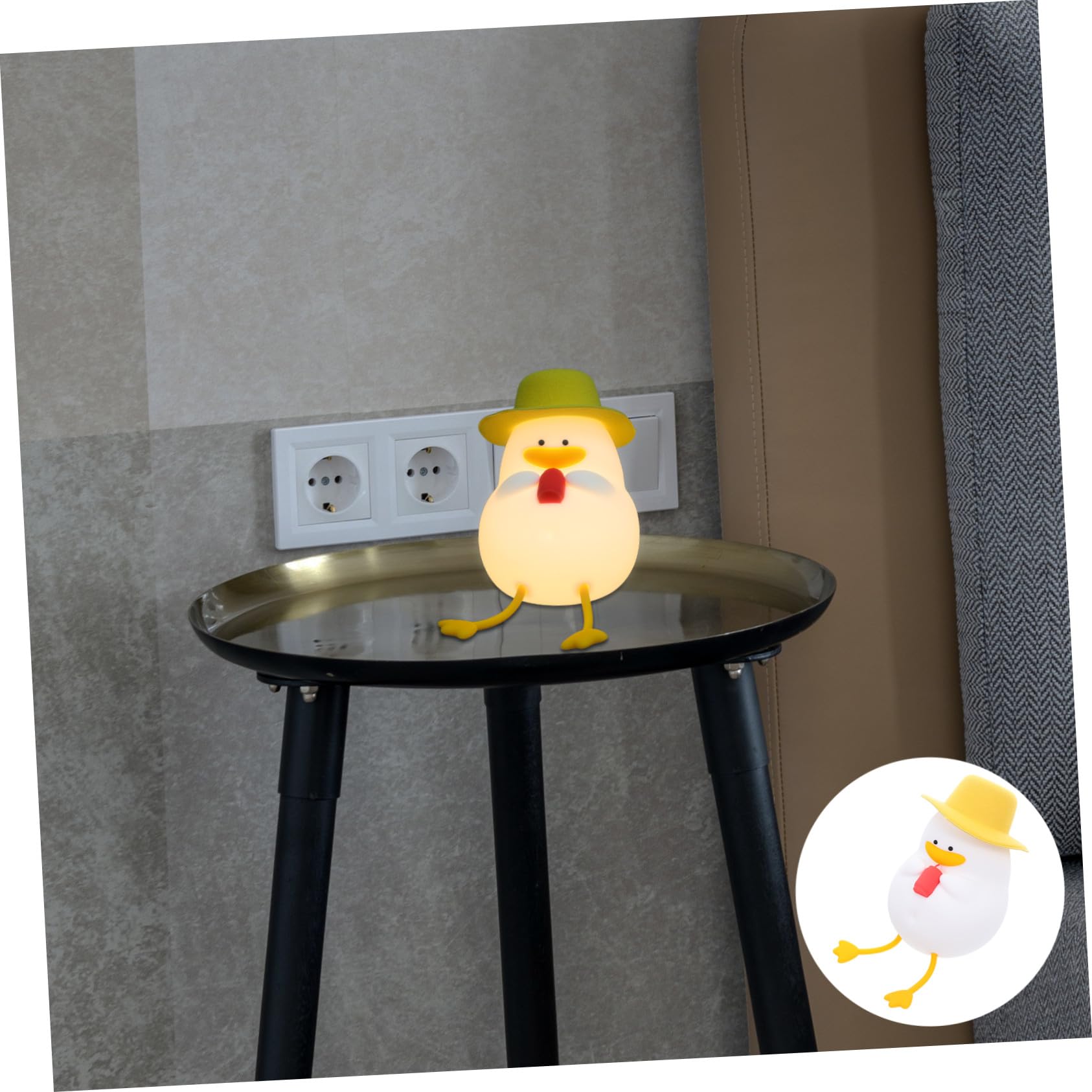 UKCOCO Lámpara de Noche LED Pato de Dibujos Animados de Silicona para Bebés | Amarillo, Abs y Pc, Control por Toque, Resistente a Caídas, para Tomas Nocturnas y Cambios de Pañal