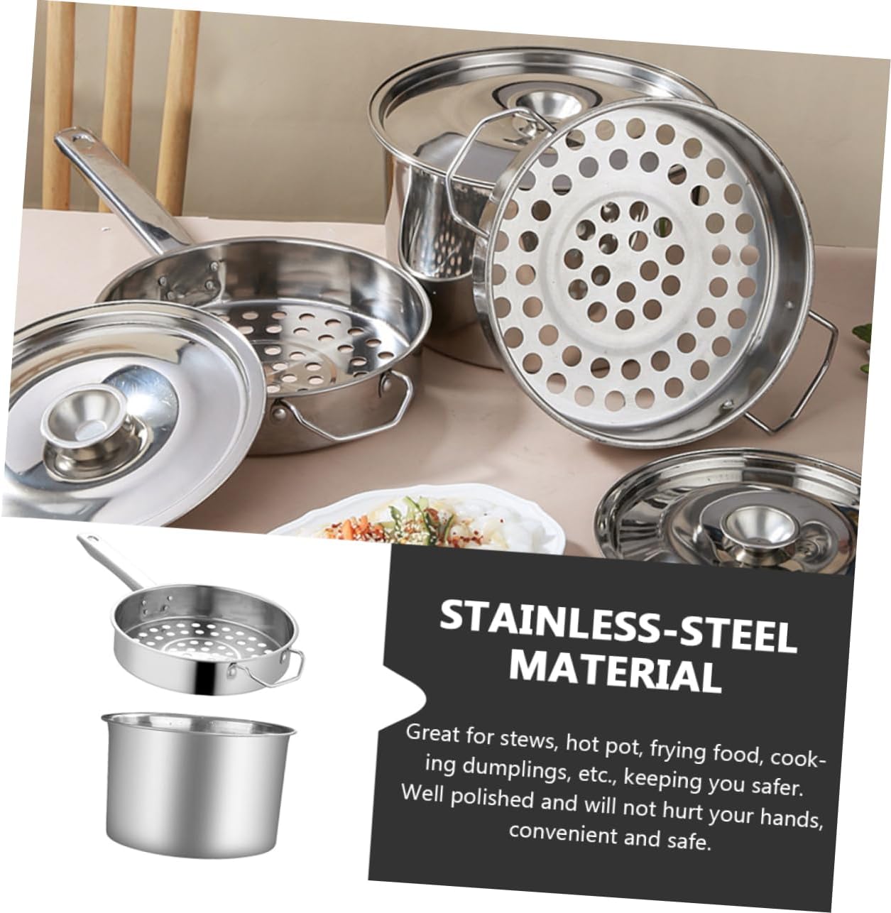 Professional Stainless Steel Strainer Ladle Multi-function Kitchen Accessory for Noodles Hot Pot Shrimp More Easy to Clean with Comfortable Handle for Home Restaurants