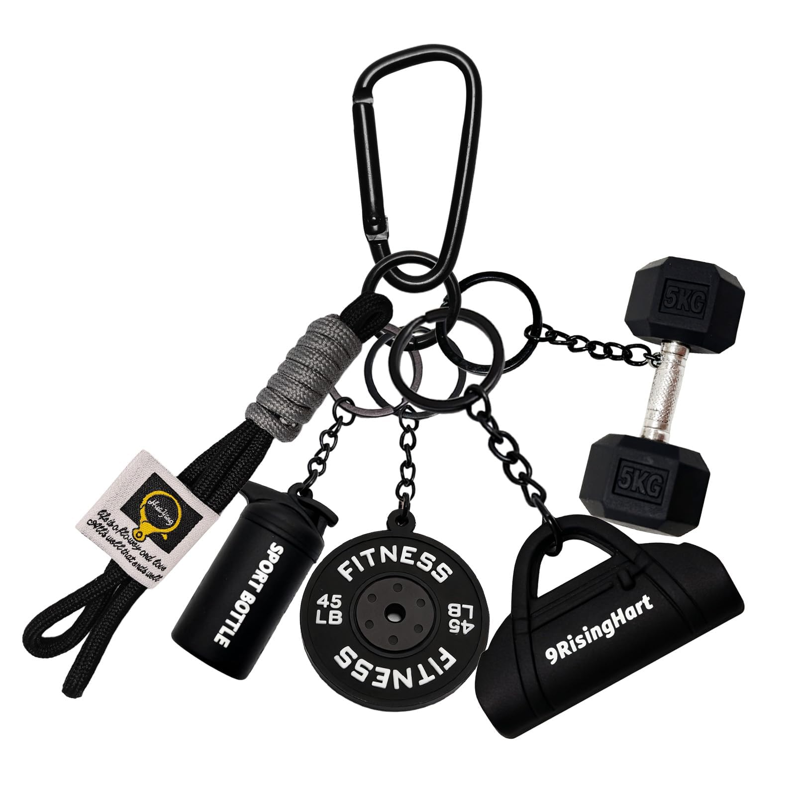 Gym Keychain, Fitness Keychain Accessory For Men,Gym Accessories,Aesthetic Keychain For Athletes And Bodybuilders,Black Color-image-30
