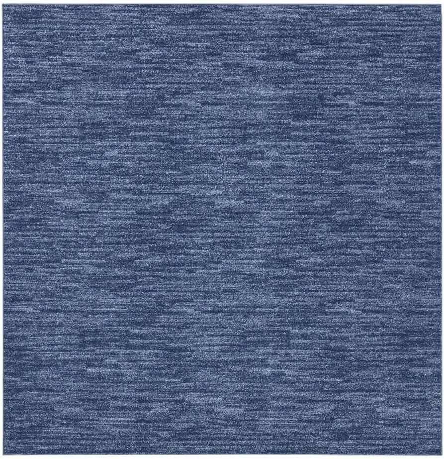 Pemberly Row 7' x Square Navy Blue Fabric Outdoor Area Rug (7' Square)